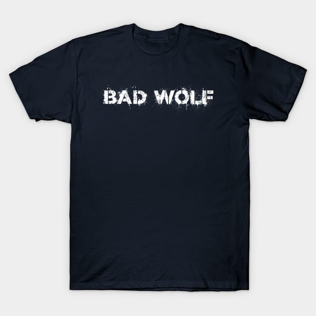 White Spray Painted Bad Wolf T-Shirt by Neon-Light